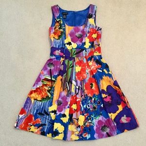 Colorful Artsy Floral Dress by Spense